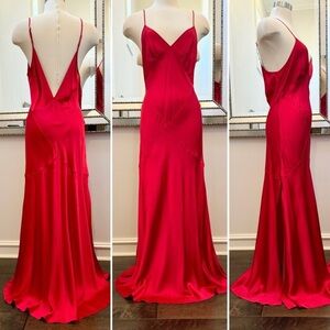 Y2K Victoria's Secret Silk Cherry Red Carpet
Bias Cut Maxi Gown Slip Dress L